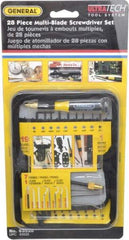 General - 28 Piece Hex, Nut Driver, Phillips, Probe, Slotted & Torx Screwdriver Set - Bit Sizes: Hex Inch 0.05, 1/16 & 5/64, Philips #0000 to #00, Nut Driver 3/32, 1/8 & 5/32, Torx T6, T7, T8 & T9 - Industrial Tool & Supply