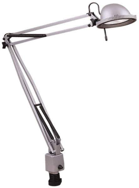 Electrix - 38 Inch, Desk Mounted, Halogen, Silver, Desk Light - 50 Watt, Nonmagnifying - Industrial Tool & Supply