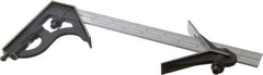 Starrett - 3 Piece, 12" Combination Square Set - 1/100, 1/32, 1/50 & 1/64" (16R) Graduation, Steel Blade, Cast Iron Center & Square Head - Industrial Tool & Supply