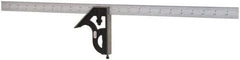 Starrett - 2 Piece, 24" Combination Square Set - 1/16, 1/32, 1/64 & 1/8" (4R) Graduation, Steel Blade, Cast Iron Square Head - Industrial Tool & Supply