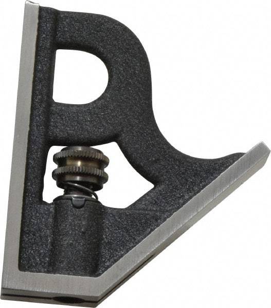 Starrett - 4 Inch Long Blade, Square Head - Black Wrinkle, Coated Cast Iron - Industrial Tool & Supply