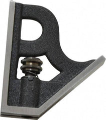 Starrett - 4 Inch Long Blade, Square Head - Black Wrinkle, Coated Cast Iron - Industrial Tool & Supply
