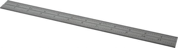 Starrett - 12 Inch Long Blade, 16R Graduation Combination Square Blade - Satin Chrome Finish, Steel, 1/100, 1/64, 1/50 and 1/32 Inch Graduation - Industrial Tool & Supply