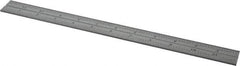 Starrett - 12 Inch Long Blade, 16R Graduation Combination Square Blade - Satin Chrome Finish, Steel, 1/100, 1/64, 1/50 and 1/32 Inch Graduation - Industrial Tool & Supply
