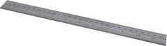 Starrett - 12 Inch Long Blade, 300mm Long Blade, English and Metric Graduation Combination Square Blade - Satin Chrome Finish, Steel, 1/64 and 1/32 Inch Graduation, 0.5 and 1mm Graduation - Industrial Tool & Supply