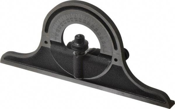 Starrett - 12 to 24 Inch Long Blade, Combination Square Protractor Head - Black Wrinkle, Chrome on Turret Coated, Cast Iron - Industrial Tool & Supply