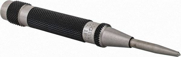 Starrett - 7/16" Automatic Center Punch - 4" OAL, Steel - Industrial Tool & Supply