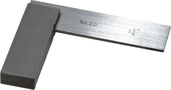Starrett - 1-1/2" Blade Length, 1-1/2" Base Length Steel Square - 0.0025mm Accuracy - Industrial Tool & Supply