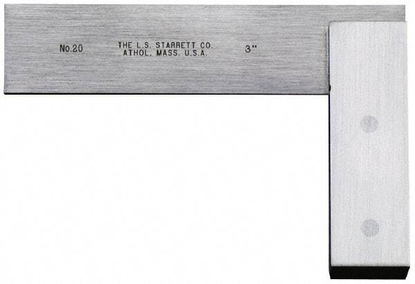 Starrett - 36" Blade Length, 20" Base Length Steel Square - 0.0025mm Accuracy - Industrial Tool & Supply