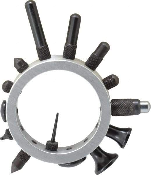 Starrett - 14 Piece, #4-48 Inch Thread, Steel, Drop Indicator Contact Point Set and Kit - Use With 25R Contact Point Set - Industrial Tool & Supply
