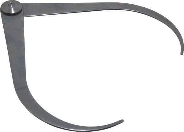 Starrett - 6 Inch Leg, Firm Joint, Steel, Polished, Outside Caliper - 8 Inch Max Measurement, 200mm Max Measurement, Flat Leg - Industrial Tool & Supply