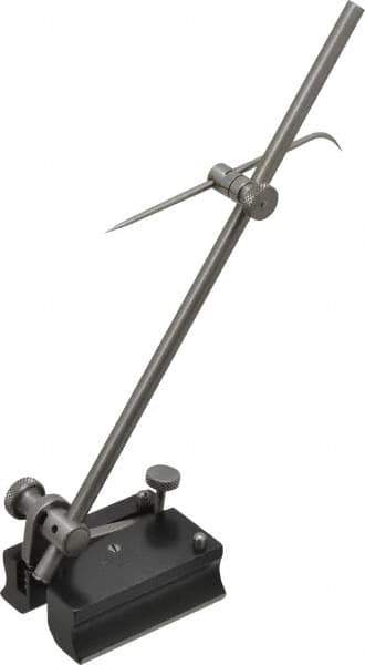 Starrett - 1 Spindle, 7 Inch Spindle Length, Surface Gage - 2 Inch Long x 1-1/2 Inch Wide Base, Hardened Steel - Industrial Tool & Supply