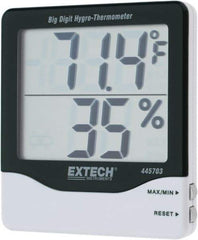 Extech - 14 to 140°F, 10 to 99% Humidity Range, Thermo-Hygrometer - 5% Relative Humidity Accuracy - Industrial Tool & Supply