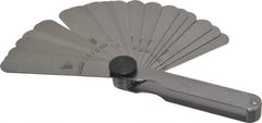 Starrett - 26 Piece, 0.0015 to 0.025" Thick, Parallel Feeler Gage Set - 3-1/32" Leaf Length, 1/2" Wide, Tempered Steel - Industrial Tool & Supply
