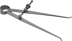 Starrett - 6 Inch Leg, Spring Joint, Steel, Polished, Inside Caliper - 6 Inch Max Measurement, 150mm Max Measurement, Flat Leg with Quick Nut Adjustment - Industrial Tool & Supply