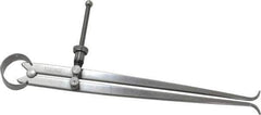 Starrett - 8 Inch Leg, Spring Joint, Steel, Polished, Inside Caliper - 8 Inch Max Measurement, 200mm Max Measurement, Flat Leg with Quick Nut Adjustment - Industrial Tool & Supply