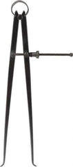 Starrett - 12 Inch Leg, Spring Joint, Steel, Polished, Inside Caliper - 12 Inch Max Measurement, 300mm Max Measurement, Flat Leg with Quick Nut Adjustment - Industrial Tool & Supply