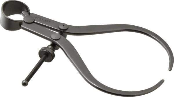 Starrett - 4 Inch Leg, Spring Joint, Steel, Polished, Outside Caliper - 4 Inch Max Measurement, 100mm Max Measurement, Flat Leg - Industrial Tool & Supply