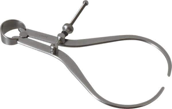 Starrett - 6 Inch Leg, Spring Joint, Steel, Polished, Outside Caliper - 6 Inch Max Measurement, 150mm Max Measurement, Flat Leg - Industrial Tool & Supply