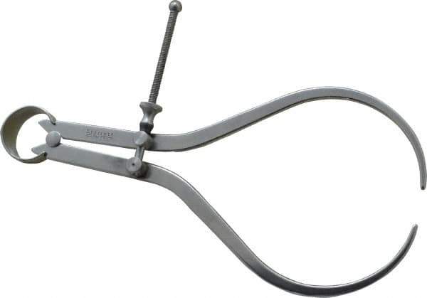 Starrett - 8 Inch Leg, Spring Joint, Steel, Polished, Outside Caliper - 8 Inch Max Measurement, 200mm Max Measurement, Flat Leg - Industrial Tool & Supply