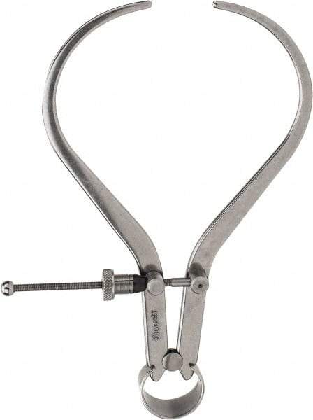 Starrett - 6 Inch Leg, Spring Joint, Steel, Polished, Outside Caliper - 6 Inch Max Measurement, 150mm Max Measurement, Flat Leg with Quick Nut Adjustment - Industrial Tool & Supply