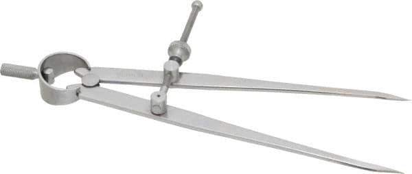 Starrett - 6 Inch Leg, Spring Joint, Steel, Polished, Divider - 6 Inch Max Measurement, 150mm Max Measurement, Flat Leg - Industrial Tool & Supply