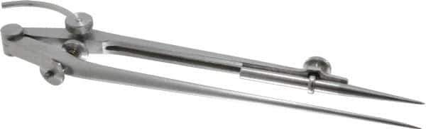 Starrett - 9 Inch Leg, Spring Joint, Steel, Polished, Divider - 12 Inch Max Measurement, 300mm Max Measurement, with Quick Nut Adjustment - Industrial Tool & Supply