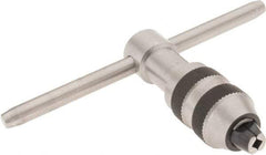 Starrett - 1/4 to 1/2" Tap Capacity, T Handle Tap Wrench - 3-1/2" Overall Length - Exact Industrial Supply