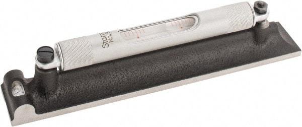 Starrett - 8" Long, 0.0050 & 0.0500" Graduation Sensitivity per 10", 2 Vials, Machinists' Level - Cast Iron, 1/64" Base Flatness, 1-5/16" Wide x 1-5/8" High - Industrial Tool & Supply