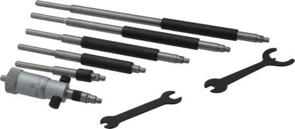 Starrett - 2 to 8", Mechanical Inside Micrometer Set - 0.001" Graduation, Friction Thimble - Industrial Tool & Supply