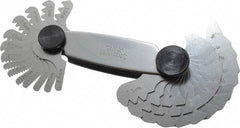 Starrett - 28 Leaf, 0.5 to 11.5mm Pitch Range, Steel Screw Pitch Gage - 60° Thread Angle - Industrial Tool & Supply