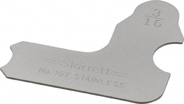 Starrett - 3/16 Inch Radius Gage - Satin Chrome Finish, Stainless Steel - Industrial Tool & Supply