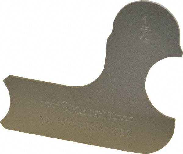 Starrett - 1/4 Inch Radius Gage - Satin Chrome Finish, Stainless Steel - Industrial Tool & Supply
