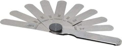 Starrett - 9 Piece, 0.0015 to 0.015" Thick, Parallel Feeler Gage Set - 3-1/32" Leaf Length, 1/2" Wide, Tempered Steel - Industrial Tool & Supply