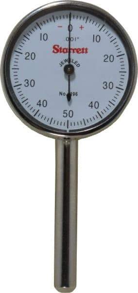 Starrett - 0.2" Range, 0-50-0 Dial Reading, 0.001" Graduation Dial Drop Indicator - 1-7/16" Dial - Industrial Tool & Supply