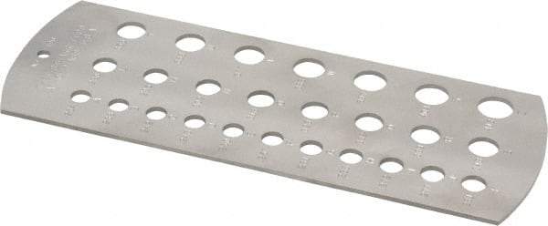 Starrett - 0.234 Inch to 0.413 Inch Hole Size Drill Gage - 6-1/4 Inch Long, 2-5/16 Inch Wide, 26 Holes - Industrial Tool & Supply