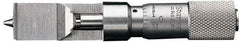 Starrett - 0 to 0.375 Inch Measurement Range, 0.001 Inch Graduation, Satin Coated Stainless Steel, Mechanical Can Seam Micrometer - Flat Spindle - Industrial Tool & Supply