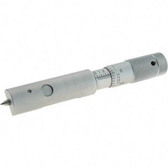 Starrett - 0 to 0.5 Inch Measurement Range, 0.001 Inch Graduation, Satin Chrome Coated Carbide, Mechanical Can Seam Micrometer - Flat Spindle, Ratchet Stop Thimble, Includes Locknut - Industrial Tool & Supply
