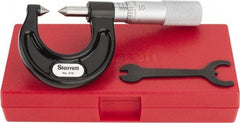 Starrett - 0 to 7/8" Range, Mechanical Screw Thread Micrometer - Plain Thimble, 0.001" Graduation, 0.004mm Accuracy - Industrial Tool & Supply