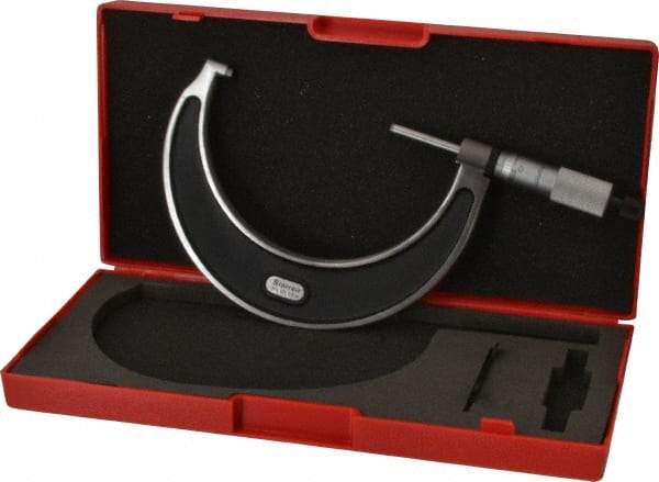 Starrett - 3 to 4" Range, 0.0001" Graduation, Mechanical Outside Micrometer - Ratchet Stop Thimble, Accurate to 0.0001" - Industrial Tool & Supply