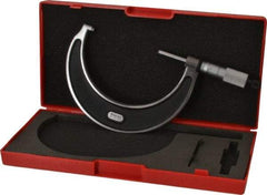 Starrett - 3 to 4" Range, 0.0001" Graduation, Mechanical Outside Micrometer - Ratchet Stop Thimble, Accurate to 0.0001" - Industrial Tool & Supply