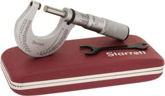 Starrett - 0 to 1" Range, 0.0001" Graduation, Mechanical Outside Micrometer - Friction Thimble - Industrial Tool & Supply