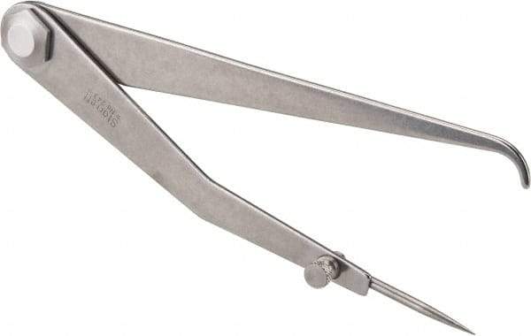 Starrett - 6 Inch Leg, Firm Joint, Steel, Polished, Hermaphrodite Caliper - 8 Inch Max Measurement, 200mm Max Measurement, Round Leg - Industrial Tool & Supply