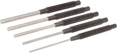 Starrett - 5 Piece, 1/8 to 3/8", Pin Punch Set - Round Shank, Comes in Plain Box - Industrial Tool & Supply