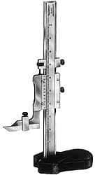 Starrett - 0 to 18 Inch Measurement, 0.001 Inch Graduation, Vernier Height Gage - Satin Chrome Finish, 4-7/16 Inch Long x 2-9/32 Inch Wide - Industrial Tool & Supply