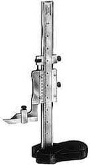 Starrett - 0 to 18 Inch Measurement, 0.001 Inch Graduation, Vernier Height Gage - Satin Chrome Finish, 4-7/16 Inch Long x 2-9/32 Inch Wide - Industrial Tool & Supply