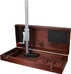 Starrett - 0 to 12 Inch Measurement, 0.001 Inch Graduation, Vernier Height Gage - Satin Chrome Finish, 4-7/16 Inch Long x 2-9/32 Inch Wide - Industrial Tool & Supply