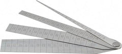 Starrett - 1/16 to 1-1/16 Inch Measurement, 4 Leaf Taper Gage - 5-1/4 Inch Long x 1 Inch Wide, Spring Tempered Steel, 1/64 Inch Graduation - Industrial Tool & Supply