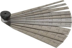 Starrett - 2 to 12mm Measurement, 10 Leaf Taper Gage - 64mm Long, Tempered Steel, 0.02mm Graduation - Industrial Tool & Supply