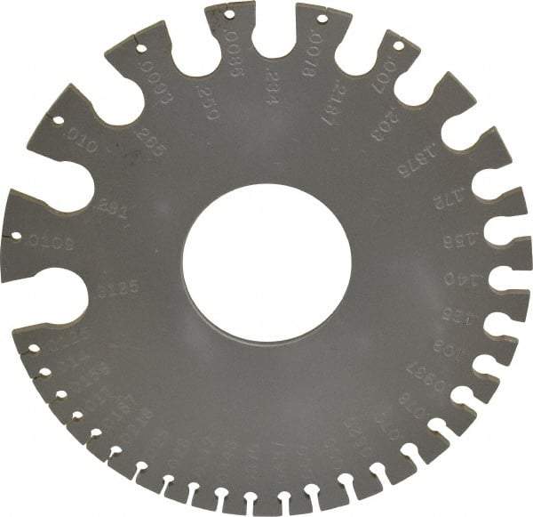 Starrett - #36, Steel Wire and Sheet Metal Gage - Use with Uncoated Sheet and Plate Iron and Steel - Industrial Tool & Supply